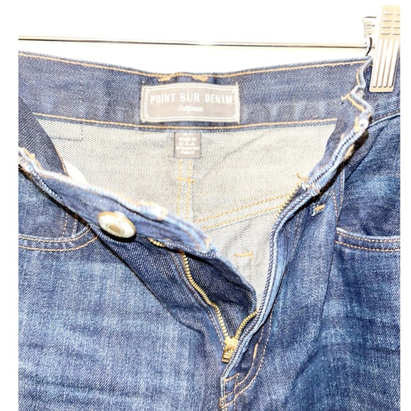 J.CREW Point Sur Denim Wide Leg Crop Raw Hem Dark Wash SZ: 27 - Picture 6 of 14